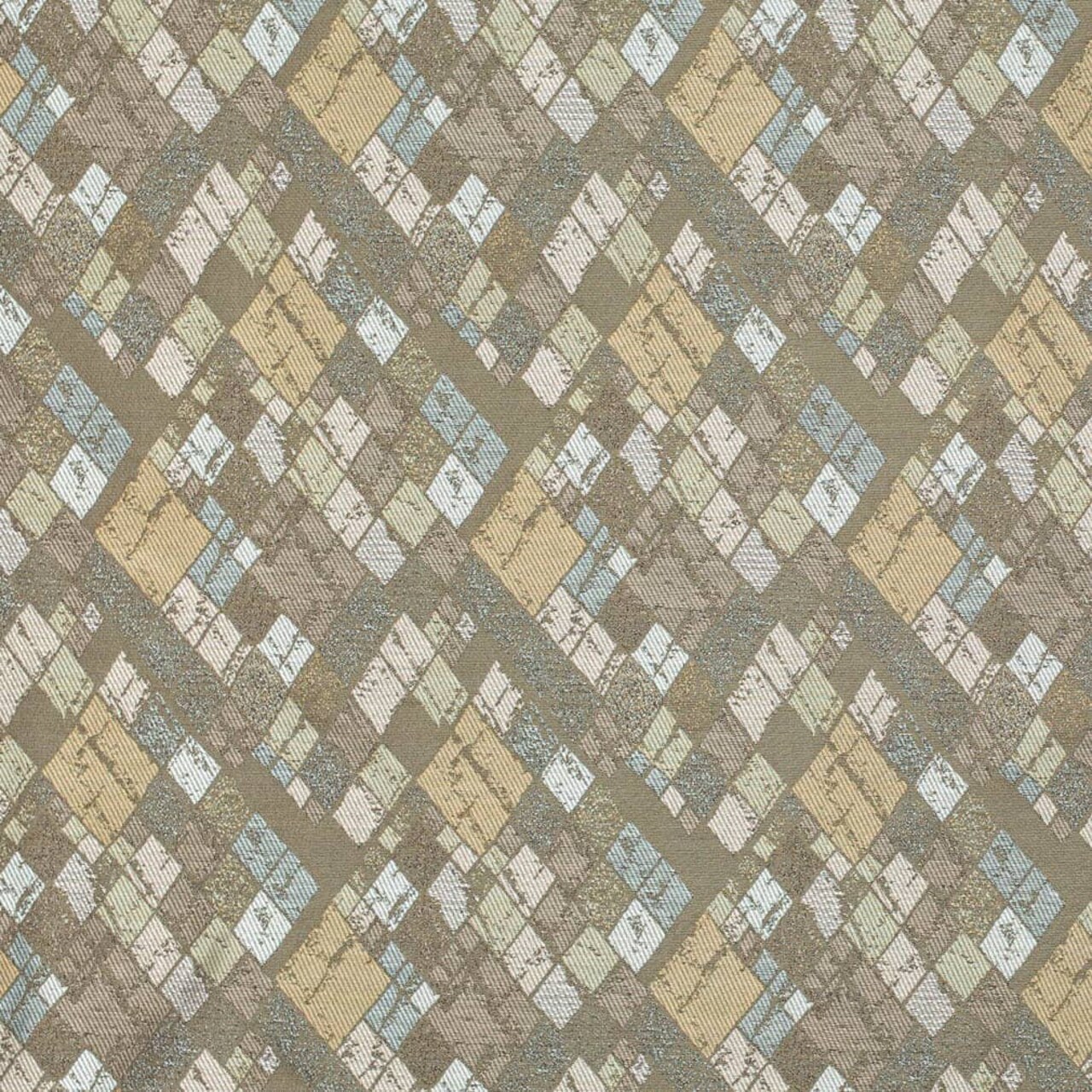 Moss - Brown,green Abstract Geometric,diamonds Upholstery Fabric 54 Inches"